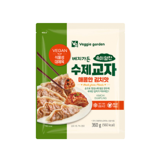 베지가든 속이 알찬 수제교자 매콤한 김치맛360g 베지박스 비건 채식 치즈
